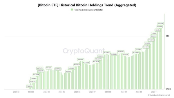 Spot Bitcoin ETFs now control over 5% of BTC’s total supply, says CryptoQuant analyst0