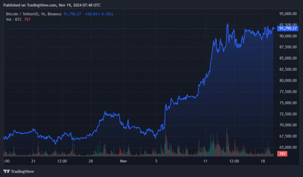 Whale buying spree pushed Bitcoin to $92k; can it reach $100k before December?0