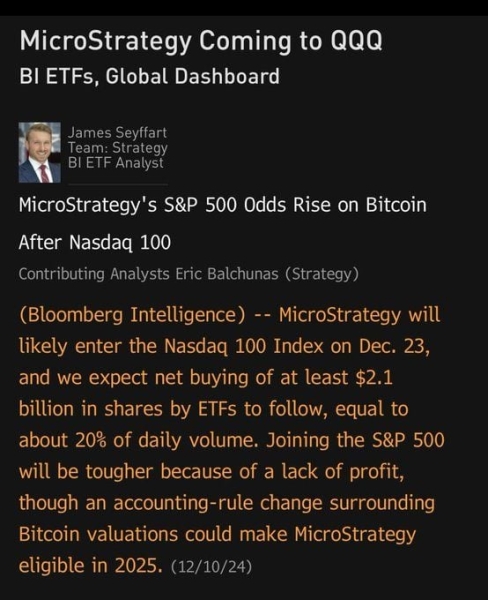 MicroStrategy to join Nasdaq 100 with $2.1 billion in ETF share buying expected0