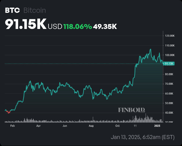 Bitcoin (BTC) year-over-year price chart. Source: Finbold