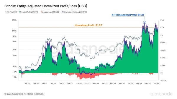 Bitcoin investors are up $1.2T in unrealized profit, but it's a double-edged sword0